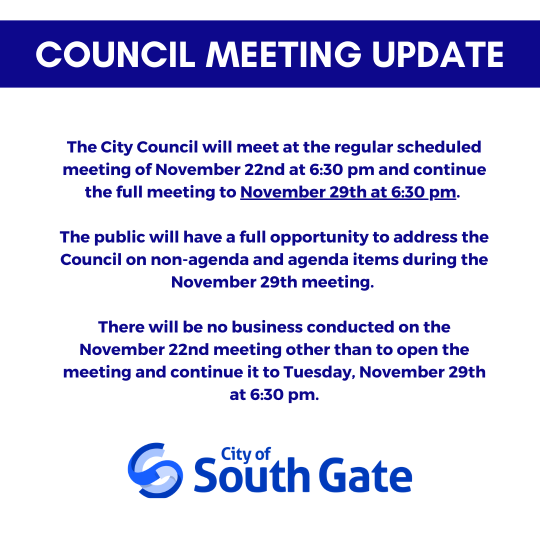 City Council Meeting City of South Gate